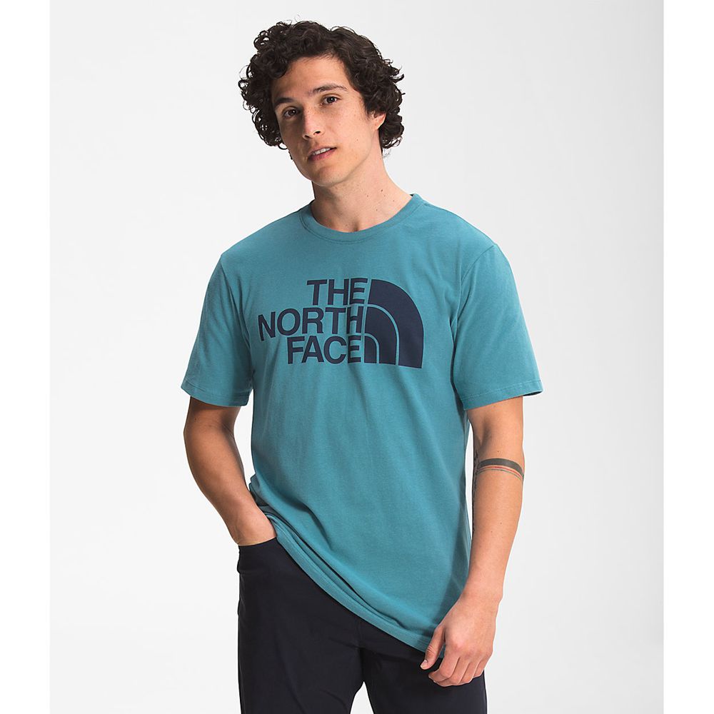 The North Face T-Shirts Mens Australia - The North Face Short Sleeve Half Dome Blue (HDG-813046)